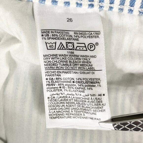 New OLD NAVY Extra High-Waisted Button-Fly Sky-Hi Straight Striped Jeans 26 - Picture 10 of 15